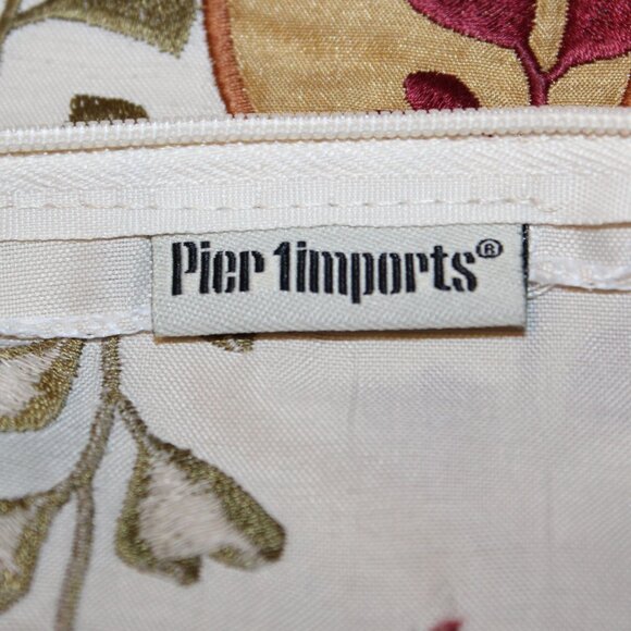 Two Pier 1 Embroidered Floral Throw Pillow Covers Elena Gilbert Vampire Diaries - Picture 9 of 15